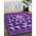 thumbnail image 3 of Ahgly Company Machine Washable Indoor Square Transitional Purple Area Rugs, 7' Square, 3 of 7
