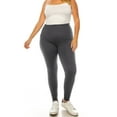 thumbnail image 2 of Women's Plus Size Microfiber Full Solid Length Leggings Pack of 2, 2 of 5