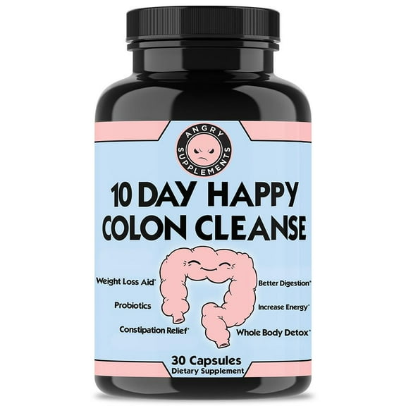 Angry Supplements 10 Day Happy Colon Cleanse, Weight Loss Aid w. Probiotics