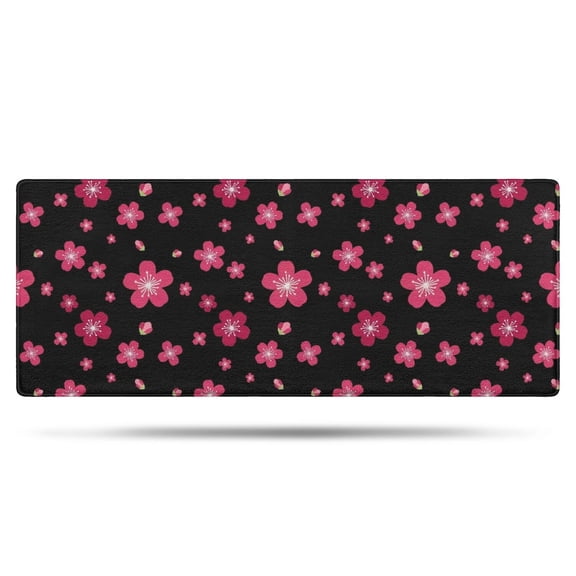 Pioneer Flower Floral Print Pattern Bathroom Rugs Mat, Non Slip Microfiber Bathroom Rug with Rubber Backing, Soft Mats for Bathroom Floor Tub Shower, 24"x60"
