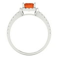 thumbnail image 4 of 1.86ct emerald cut red Zircon 18k white gold halo Bridal Wedding Engagement Promise Anniversary Ring for Women size 8, 4 of 7
