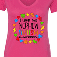 thumbnail image 4 of Inktastic I Love My Nephew Autism Awareness Women's V-Neck T-Shirt, 4 of 5