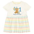 thumbnail image 3 of Inktastic 1st Birthday Bear with Cake and Balloons Girls Baby Dress, 3 of 5
