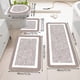 thumbnail image 5 of Set de alfombras de baño de 4 piezas con tapa en forma de U - Esterillas de baño antideslizantes de microfibra absorbente, lavables - Gris, marrón, azul, 5 of 7
