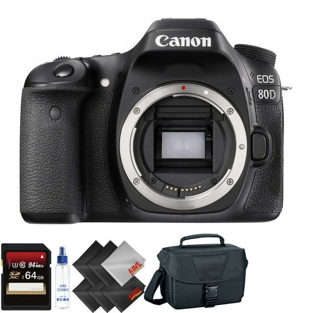 Canon EOS 80D DSLR Camera (Body Only) + 64GB Memory Card + 1 Year Warranty