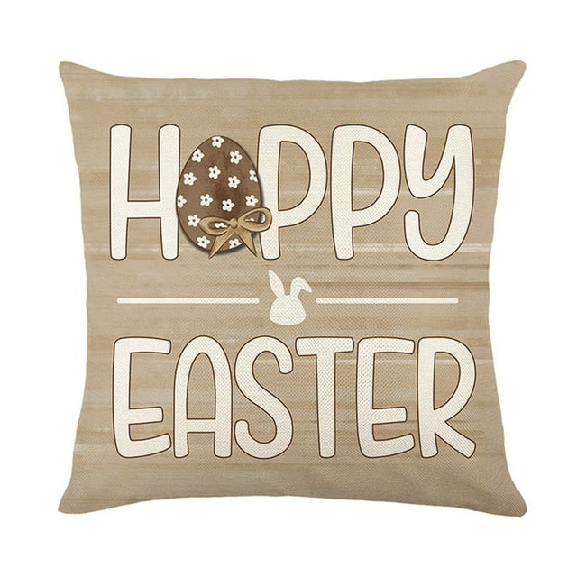 Coussin de Pâques en Lin Imprimé Décoration de Canapé Coussin de Chevet de Chambre