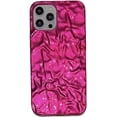 thumbnail image 6 of Case for iPhone 13 Pro,Hot Pink 3D Tin Foil Pleated Electroplated Sparkly Case, Camera Protective Soft Slim Fit TPU for iPhone 13 Pro Case 6.1 inches, 6 of 12