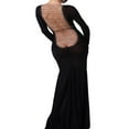 thumbnail image 4 of Elegant Solid Color Sheer Dress for Women, 4 of 9