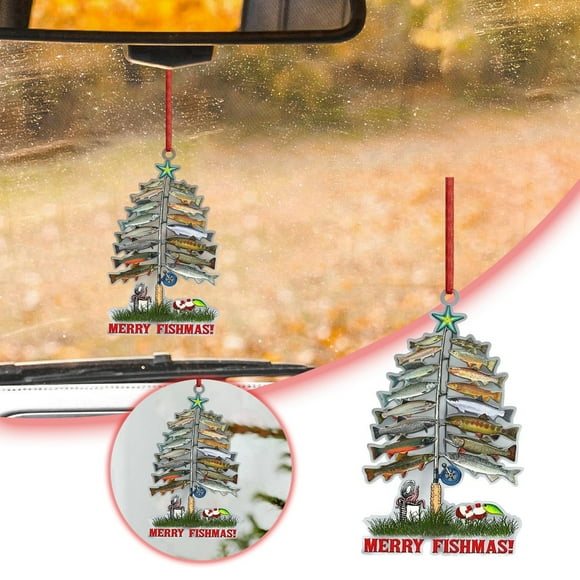 Czzoypi Personalized Fishing Acrylic Ornament Fishing Personalized Christmas Ornament Flat 2d Ornament Fishing Ornament for Christmas Tree Fishing Ornament Home Decor Gifts