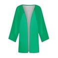 thumbnail image 5 of XMHJSMD Blouse Tops for Women Women 2024 Retro Print 3/4 Sleeve Cardigans Lightweight Blouse Tops Coat Casual Duster Jackets(Green,S), 5 of 5