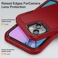 thumbnail image 6 of Petocase for iPhone 15 Plus Case, 2 in 1 Heavy Duty Armor Shockproof Tough Hybrid Dual Layer Rubber Drop Protection Soft Bumper Rugged Protective Phone Cover,Red, 6 of 8