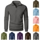 thumbnail image 1 of RKSTN Men's 1/4 Zipper Sweatshirts Oversized Quarter Zip Stand Up Collar Long Sleeved Pullover Hoodless Sweatshirt Top Mens Casual Half Zipper Loose Sweatshirt Plus Size Solid Henley Collared Shirt, 1 of 7