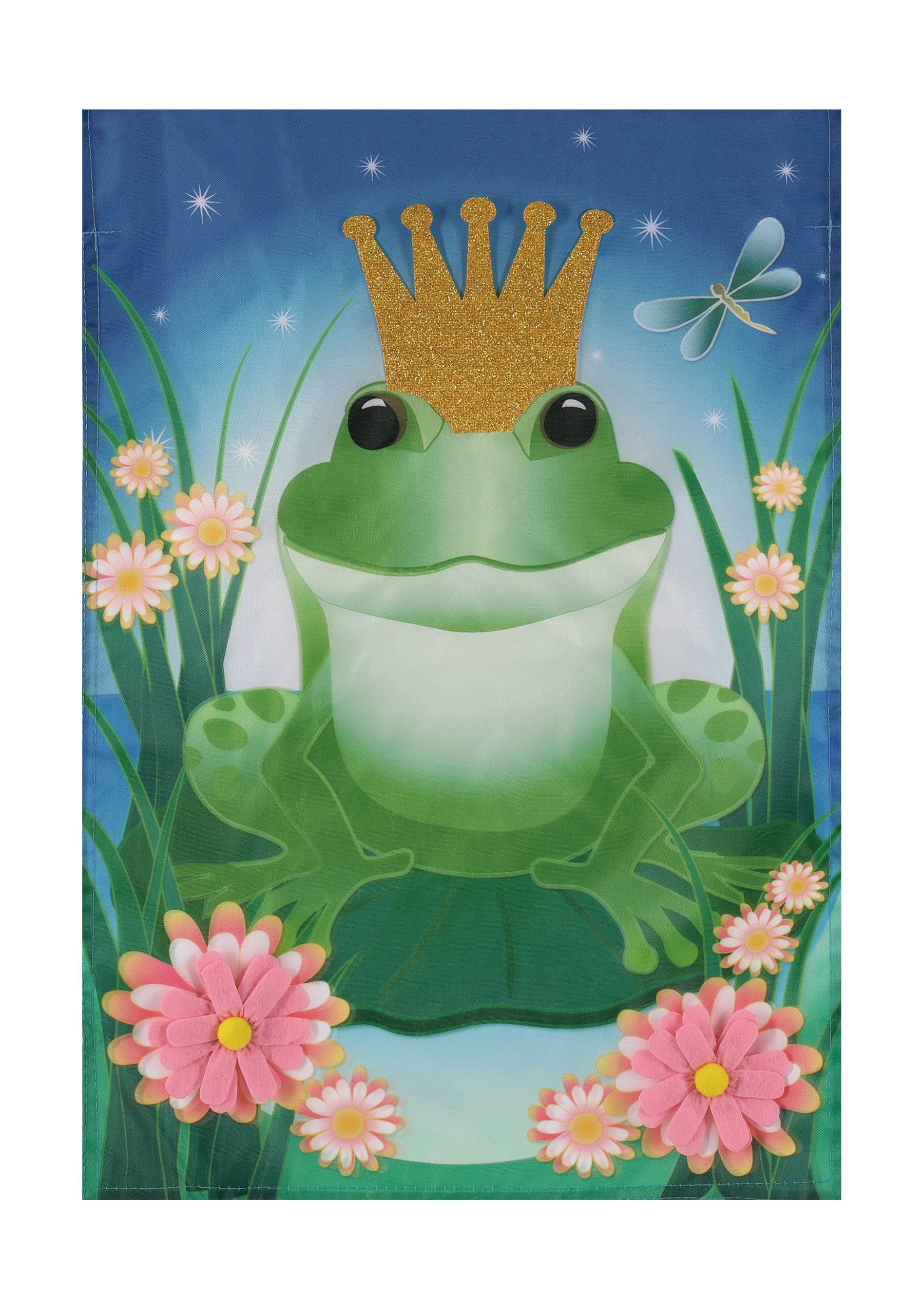 Meadow Creek Spring Garden Flag, 18" Prince Frog