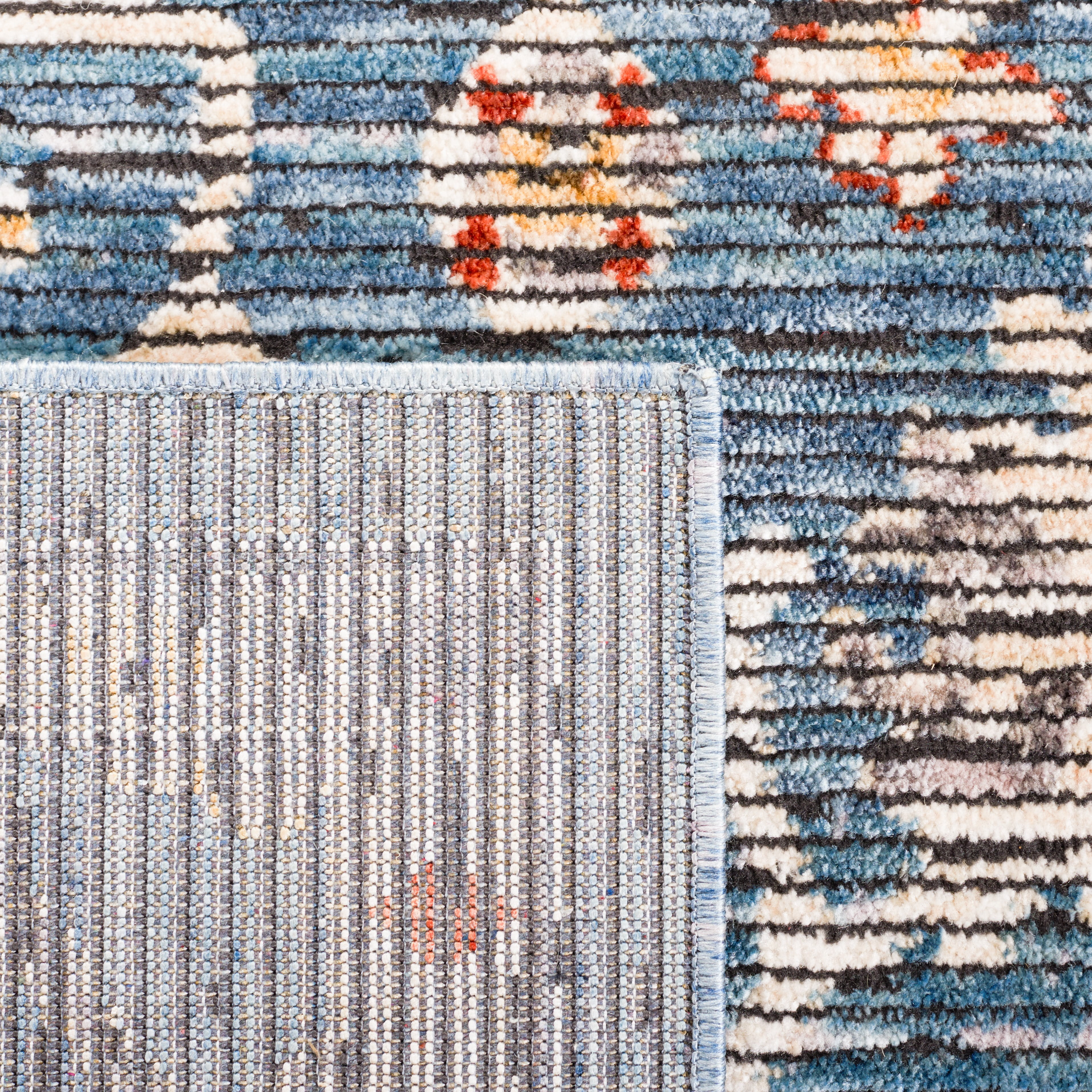 SAFAVIEH Sierra Jayma Abstract Area Rug, Blue/Ivory, 6' x 6' Round
