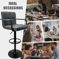 thumbnail image 3 of Luxvie Bar Stools Set of 2 with Back and Arms Swivel Bar Chairs Counter Height Barstools Adjustable Bar Chair for Home and Kitchen Counter(Dark Gray+Black Base, 2pcs), 3 of 9
