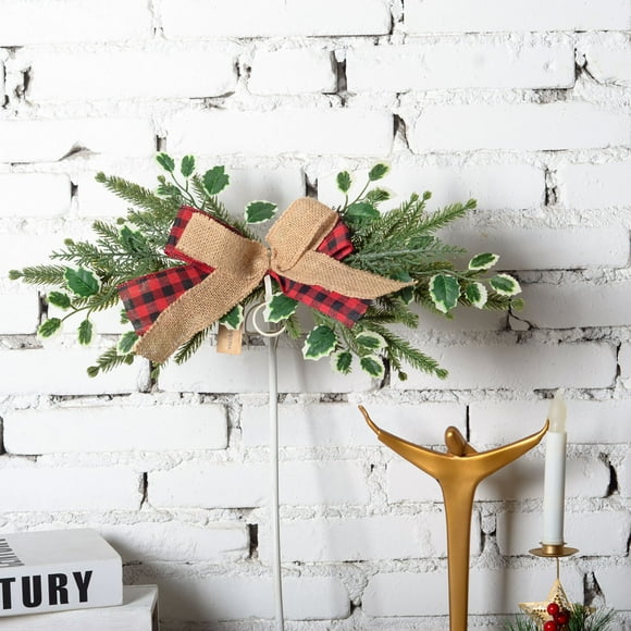 Meitianfacai Christmas Decorative Garland Wall Hanging Simulated Green Plants Home Lintel Wall Hanging Festive Felling Arrangement