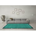 thumbnail image 3 of Ahgly Company Machine Washable Indoor Rectangle Abstract Turquoise Blue Modern Area Rugs, 8' x 10', 3 of 4