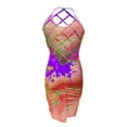 thumbnail image 5 of Wycnly Summer Dresses for Women Sexy Back Hollowed Strap Bodycon Night Party Club Dresses 2024 Casual Sleeveless Scoop Neck Tie-Dye Midi Dress Orange xl, 5 of 6
