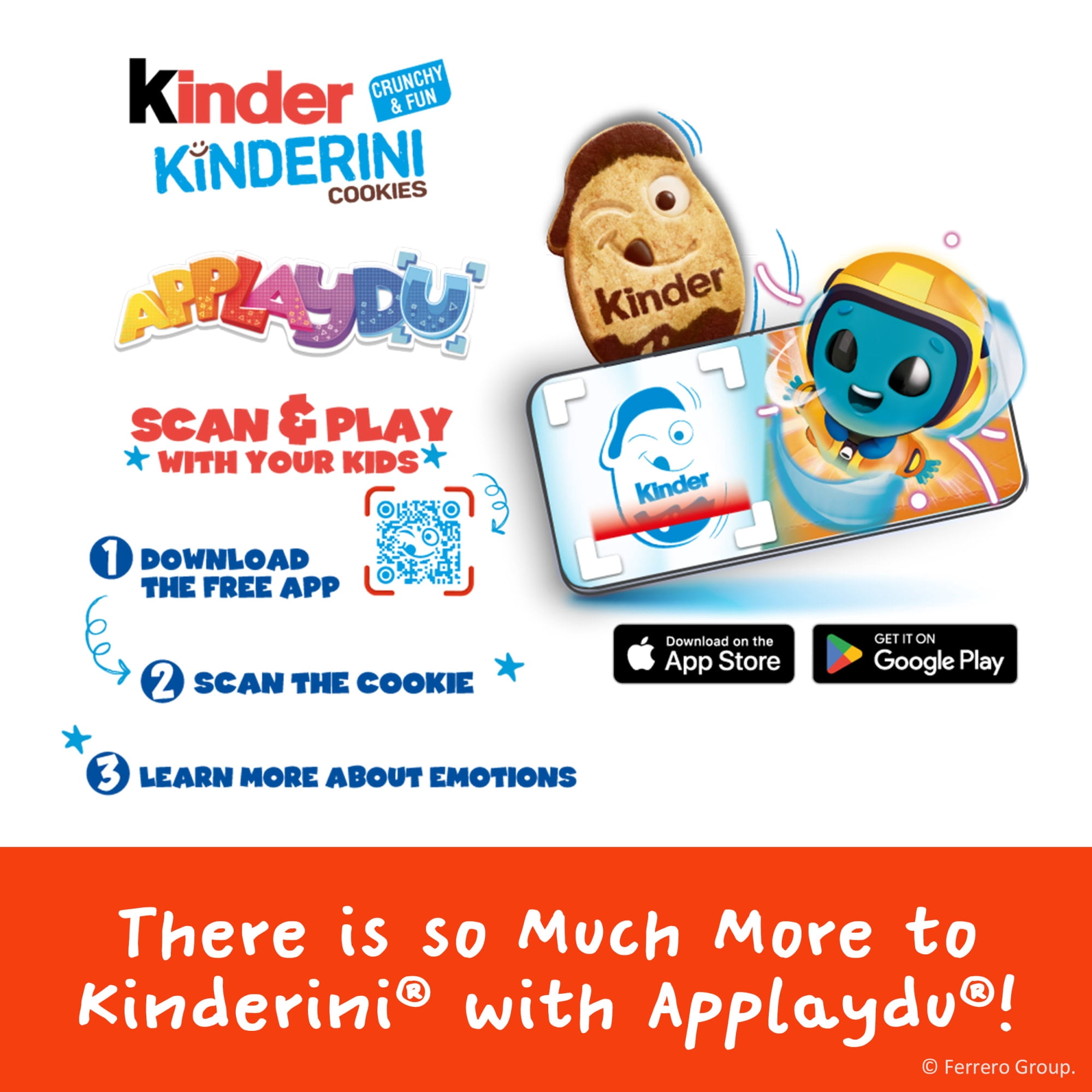 (12 pack) Kinder Kinderini Shortbread Cookies, Crunchy Biscuits Snack with Fun Expressions, Resealable Bag, 8.8 oz