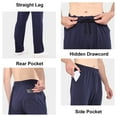 thumbnail image 7 of BALEAF Men's Cotton Sweatpants Open Bottom Yoga Straight Leg Lounge Pajamas Loose Fit Casual Pants with Back Pockets Navy S, 7 of 7