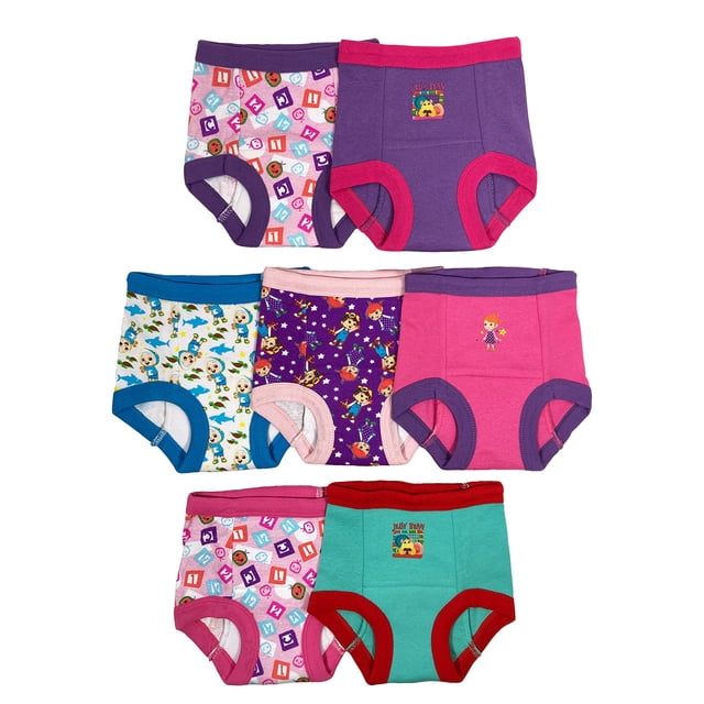Pañales de Entrenamiento para Niñas CoComelon Paquete de 7 100% Algodón Talla 4T