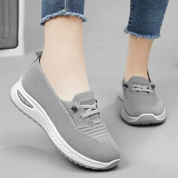 Grey slip on shoes ladies on sale