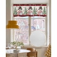 thumbnail image 4 of Christmas Snowman Linen Curtain Valance for Bedroom/Bathroom/Kitchen/Living/Dining Room Window,Xmas Tree Birds Berry Snowflake Red Black Plaid Rod Pocket Topper Decorative Cafe Drapes Panel 60x18, 4 of 6