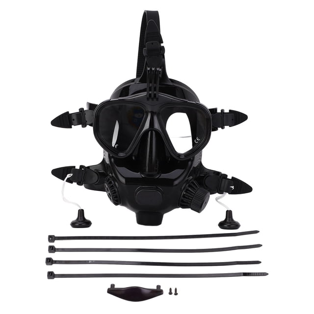 Gafas de buceo de cara completa, antivaho, a prueba de fugas, vista panorámica de 180°, de silicona, con soporte para cámara