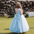 thumbnail image 1 of Vestido de noche para niña con lazo grande sin espalda, vestido de gasa esponjosa para niña, vestido de princesa, vestido de niña de las flores para boda, 1 of 6