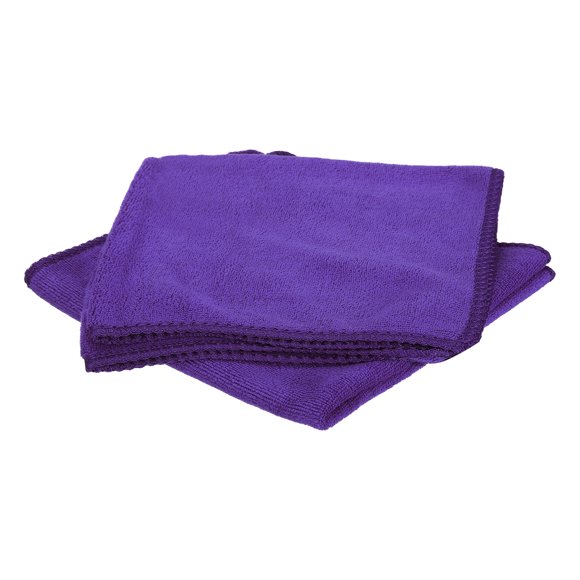 Uxcell 2pcs 16" x 16" Microfiber Cleaning Cloth Absorbent, Purple
