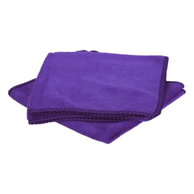Uxcell 2pcs 16" x 16" Microfiber Cleaning Cloth Absorbent, Purple