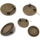 thumbnail image 4 of 10 piezas de broches vintage de aleación con engaste de cabujón y cierre de barra de hierro. Bandeja redonda plana de bronce: 20 mm, 28 x 2 mm. Pasador: 0,8 mm., 4 of 4