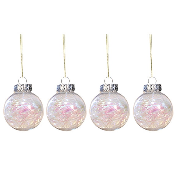 YIDEDE 4pcs A Box Of Christmas Balls Transparent Pet Silk Grass Decoration Christmas Tree Ornaments Pendant Props