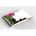 thumbnail image 2 of Ambesonne Spa Themed Pillow Sham 2 Pack, Pink Orchid and Stones, 30"x20", Black Green and Pink, 2 of 3
