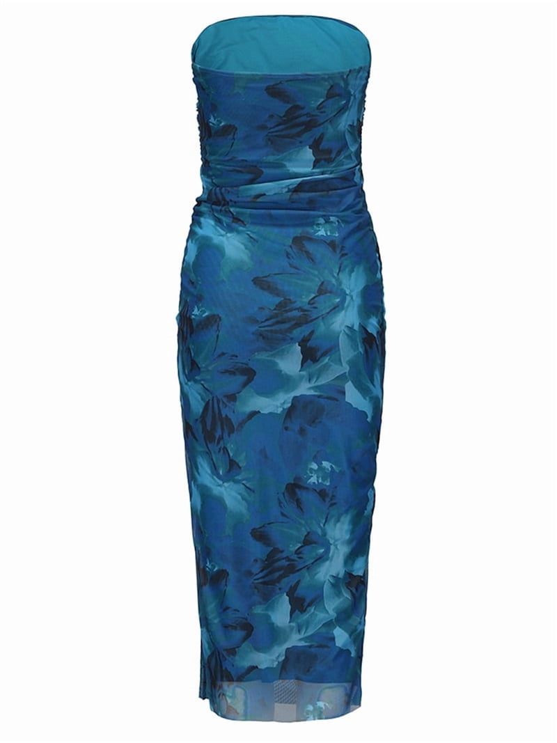 blue tie dye tube dress Monsoon Beach Bandeau Dress