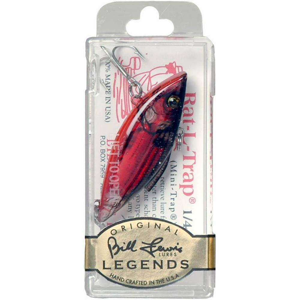 RatLTrap Lures 1/4Ounce Mini Trap (Lectric Red Shad) MultiColored
