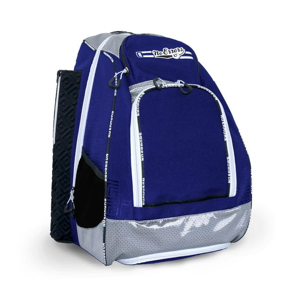 No Errors Sports Rookie Baseball Backpack - Youth Baseball Bat Bag with Fence Hooks - Baseball and Softball Equipment Bag for Kids - (Royal)