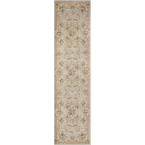 2' x 7' Light Grey Polypropylene Runner Rug