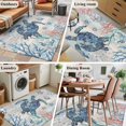 thumbnail image 6 of Summer Ocean Turtle Washable Area Rugs 2.7'x5', Shell Coral Low Pile Throw Living Room Rug Non-Slip Sturdy Edge Binding Carpet for Indoor Entryway Bedside Kitchen, 6 of 9