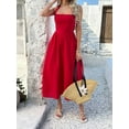 thumbnail image 6 of Women Summer Sleeveless Halter Maxi Dress Sundress 2025 Casual Flowy Wedding Guest Cocktail Beach Vacation Dresses Red S, 6 of 8