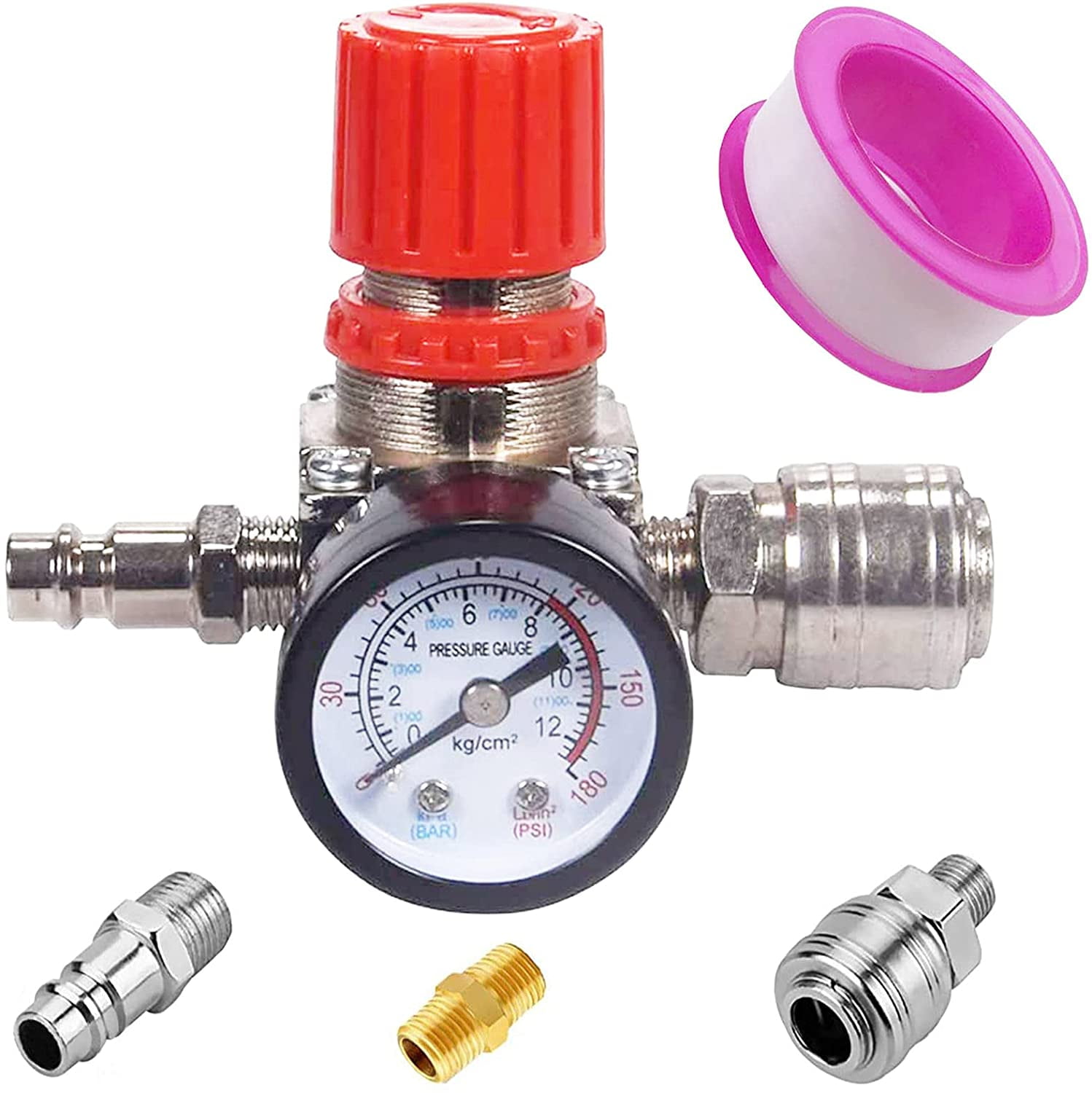 4 Way Air Compressor Pressure Switch Control Valve Regulator With Dia Gauges 0 175 Psi Air 6047