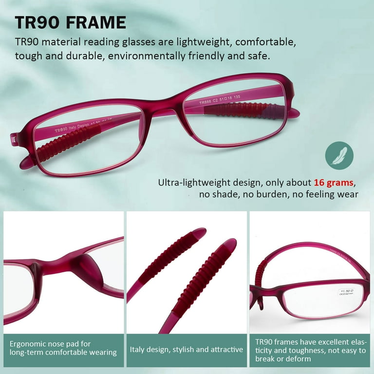 DOOViC Pack Blue Light Blocking Reading Glasses Anti