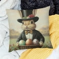thumbnail image 2 of Patifu Throw Pillow Cover Easter Rabbit Stand In Field Of Vibrant Daisies Hold Basket Full Of Colorful Easter Eggs Throw Pillow Case,Home Decor Cushion Covers for Sofa Living Room Couch Bed 12x12in, 2 of 5