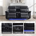 thumbnail image 6 of 2 Pieces Power Recliner Chair Sectional Sets,Black Faux Leather 3 Seater Reclining Sofa,Loveseat Recliner Chair for Living Room Furniture Set Home Theater Seating with Speaker,USB Ports,Cup Holders, 6 of 7