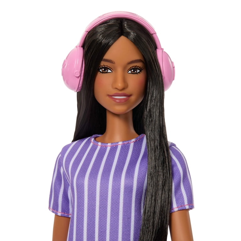 人形 Barbie Barbie Fashionistas Doll #245 in Purple Striped Dress, Autistic