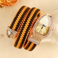 thumbnail image 2 of Reloj de serpiente de moda, creativo y distintivo, reloj de cuarzo para mujer, pulsera con correa de cuero con incrustaciones de diamantes, 2 of 6