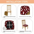 thumbnail image 4 of Red Christmas Snowman Seat Covers for Dining Room Chairs Set Of 4,Stretch Printed Washable Chair Seat Cover with Elastic Ties and Button,Removable Waterproof Couch Cushion Covers, 4 of 6