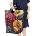 thumbnail image 7 of Foldable Laundry Hamper Bag with Handles Dirty Clothes Basket 12.6" x 11" x 22.7" Vibrant and Intricate Flowers, 7 of 7