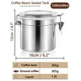 thumbnail image 2 of 1.2L/40oz Stainless Steel Airtight Canister for Kitchen, Small Flour Coffee Bean Tea Cereal Sugar Cookie Metal Food Storage Container Canister Jar with Clear Lid and Sturdy Locking Clamp, Sliver, 2 of 6