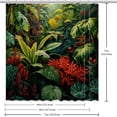 thumbnail image 6 of Tropical Plants Waterproof Printed Shower Curtain Set with Hooks - Decorative Bathroom Decoration, 6 of 6